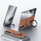 Galaxy Z Fold Series Infinity Luxe Leather Kickstand Case Mobile Case by CoverMeUp - Style 3
