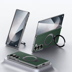 Galaxy Z Fold Series Infinity Luxe Leather Kickstand Case Mobile Case by CoverMeUp - Style 4