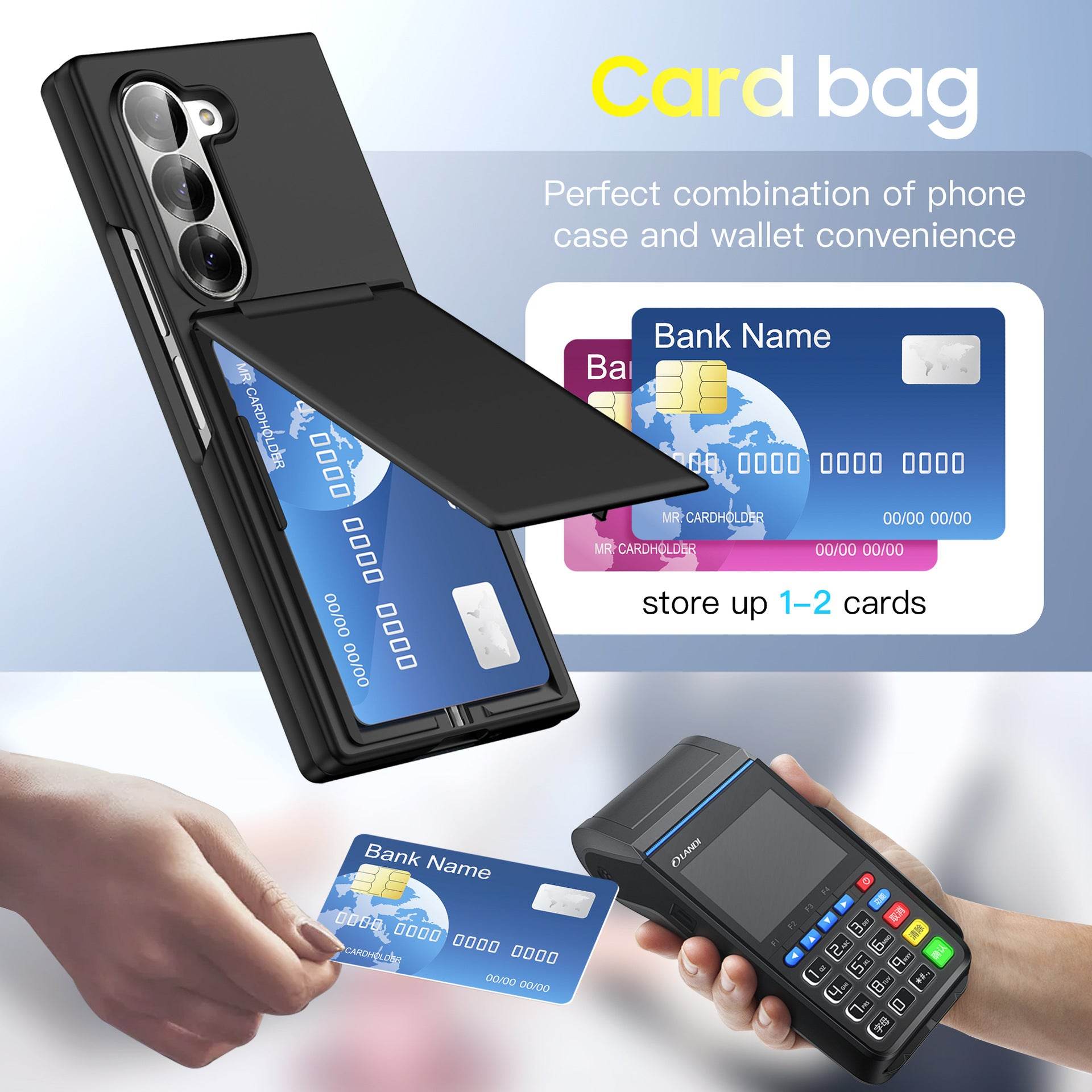 Galaxy Z Fold6 Flex Wallet Folding Bracket Case Mobile Case by CoverMeUp - Style 8