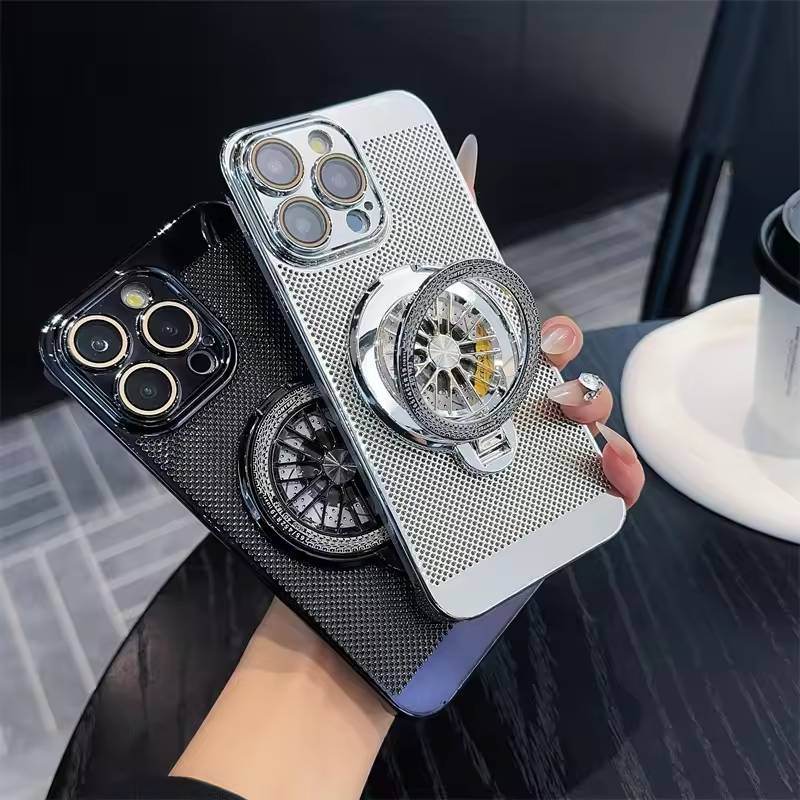 Protective Apple iPhone Back Cover - Brilliant Spin Rotating Wheel Stand Case - iPhone - Style 7