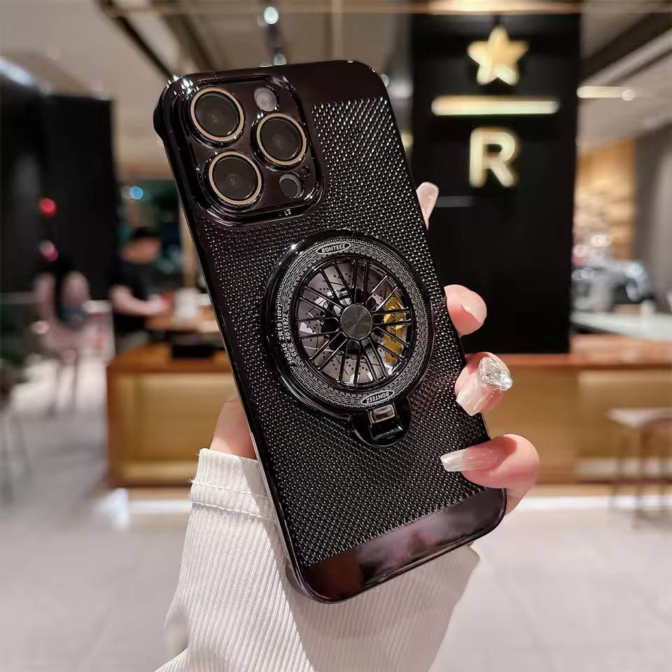 Protective Apple iPhone Back Cover - Brilliant Spin Rotating Wheel Stand Case - iPhone - Style 5