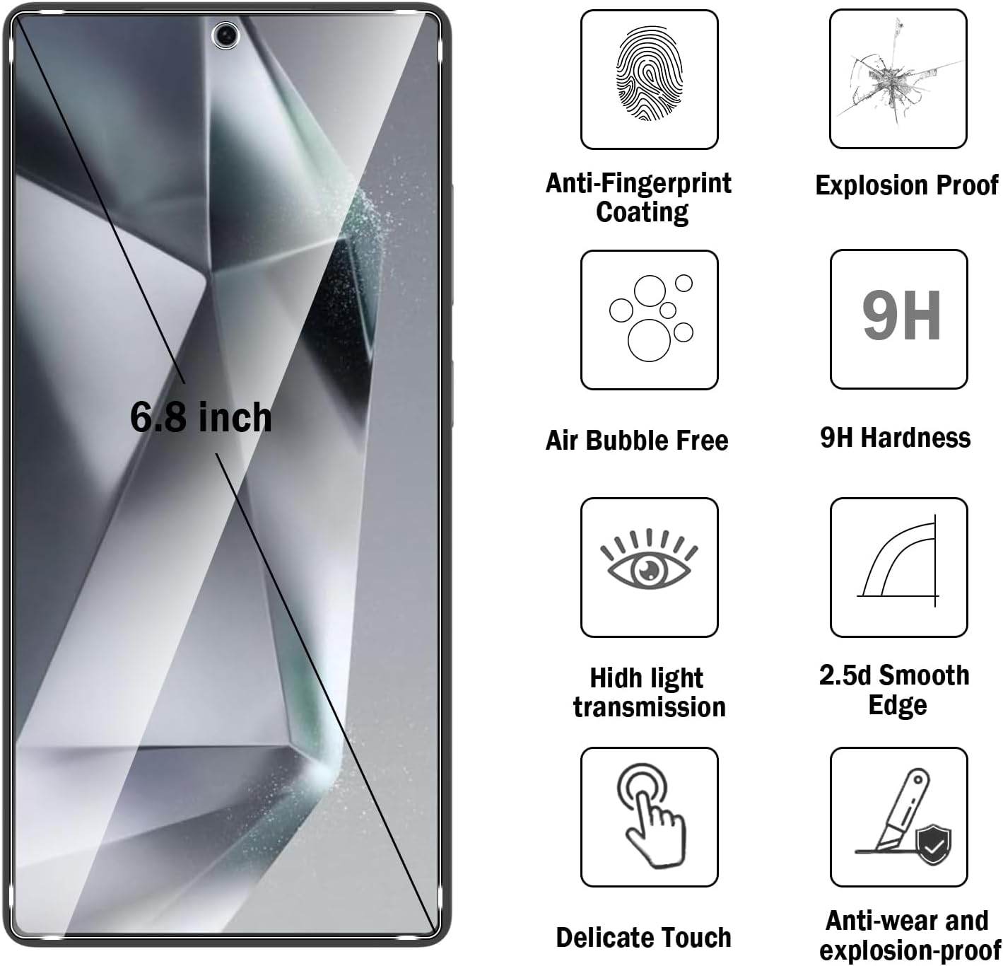Galaxy S25 Series Tempered Glass Mobile Case by CoverMeUp - Style 6