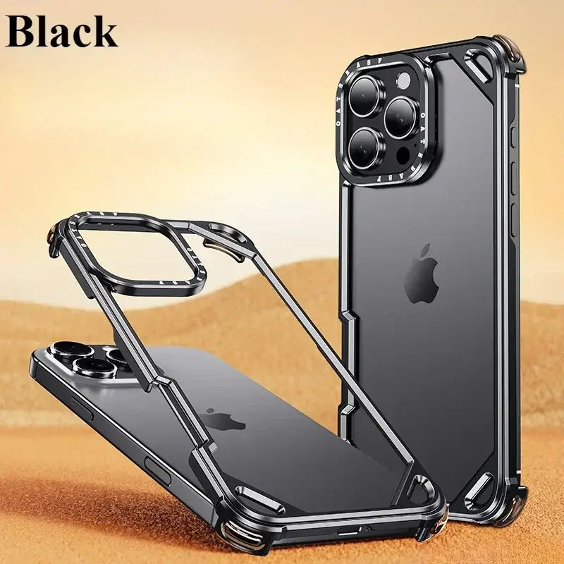 Protective Apple iPhone Back Cover - Forged Hollow Metal Guard Case - iPhone