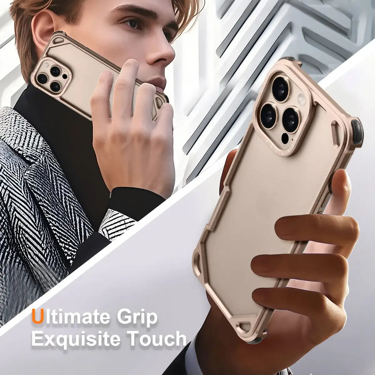 Protective Apple iPhone Back Cover - Forged Hollow Metal Guard Case - iPhone - Style 7