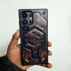 Samsung Galaxy S25 Ultra Dual Shade Monarch Pro Carbon Protective Case with MagSafe - Orange Mobile Case by CoverMeUp - Style 3