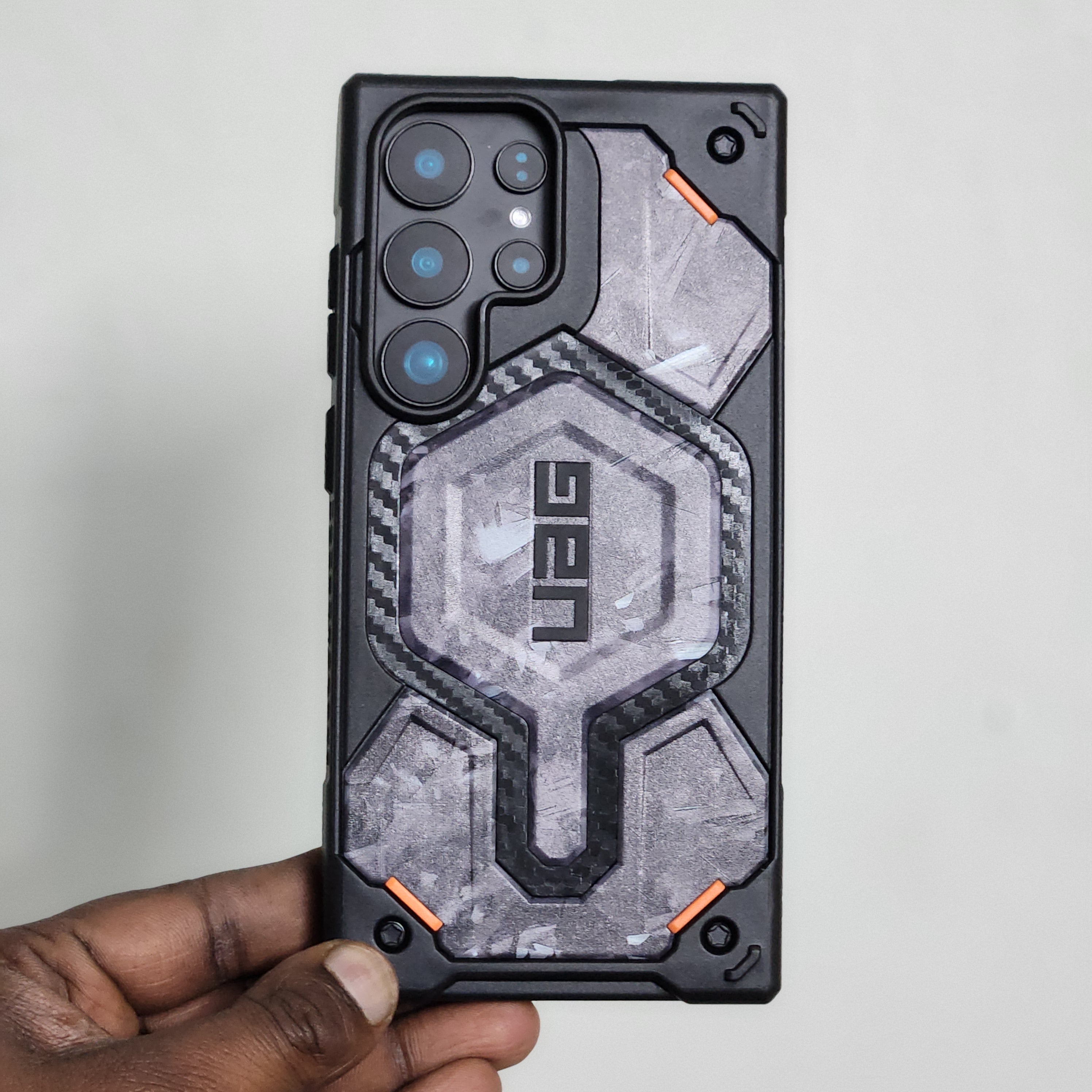 Samsung Galaxy S25 Ultra Dual Shade Monarch Pro Carbon Protective Case with MagSafe - Gray Mobile Case by CoverMeUp - Style 8