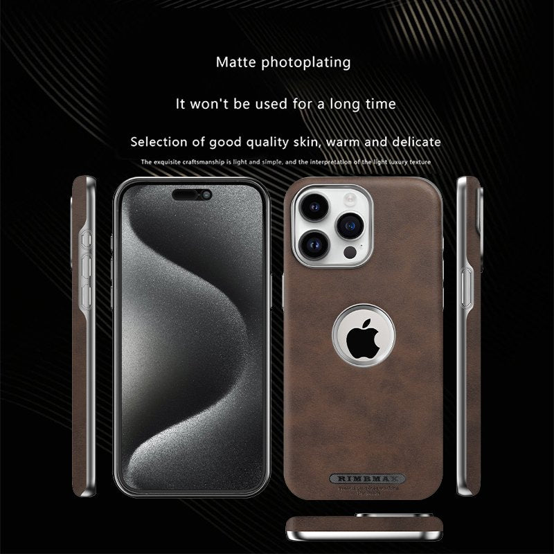 Protective Apple iPhone Back Cover - Leather Edge Logo Case - iPhone - Style 6