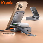 Macdodo 15W Three-In-One Foldable Magnetic Charging Station Mobile Case by CoverMeUp - Style 4