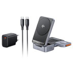 Macdodo 15W Three-In-One Foldable Magnetic Charging Station Mobile Case by CoverMeUp - Style 5