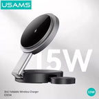 USAMS Multi-Functional Foldable MagSafe Wireless Charger Mobile Case by CoverMeUp - Style 5