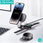 USAMS Multi-Functional Foldable MagSafe Wireless Charger Mobile Case by CoverMeUp