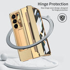 Galaxy Z Fold Series Elegant Plating Leather Stand Case Mobile Case by CoverMeUp - Style 12