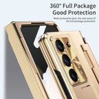 Galaxy Z Fold Series Elegant Plating Leather Stand Case Mobile Case by CoverMeUp - Style 11