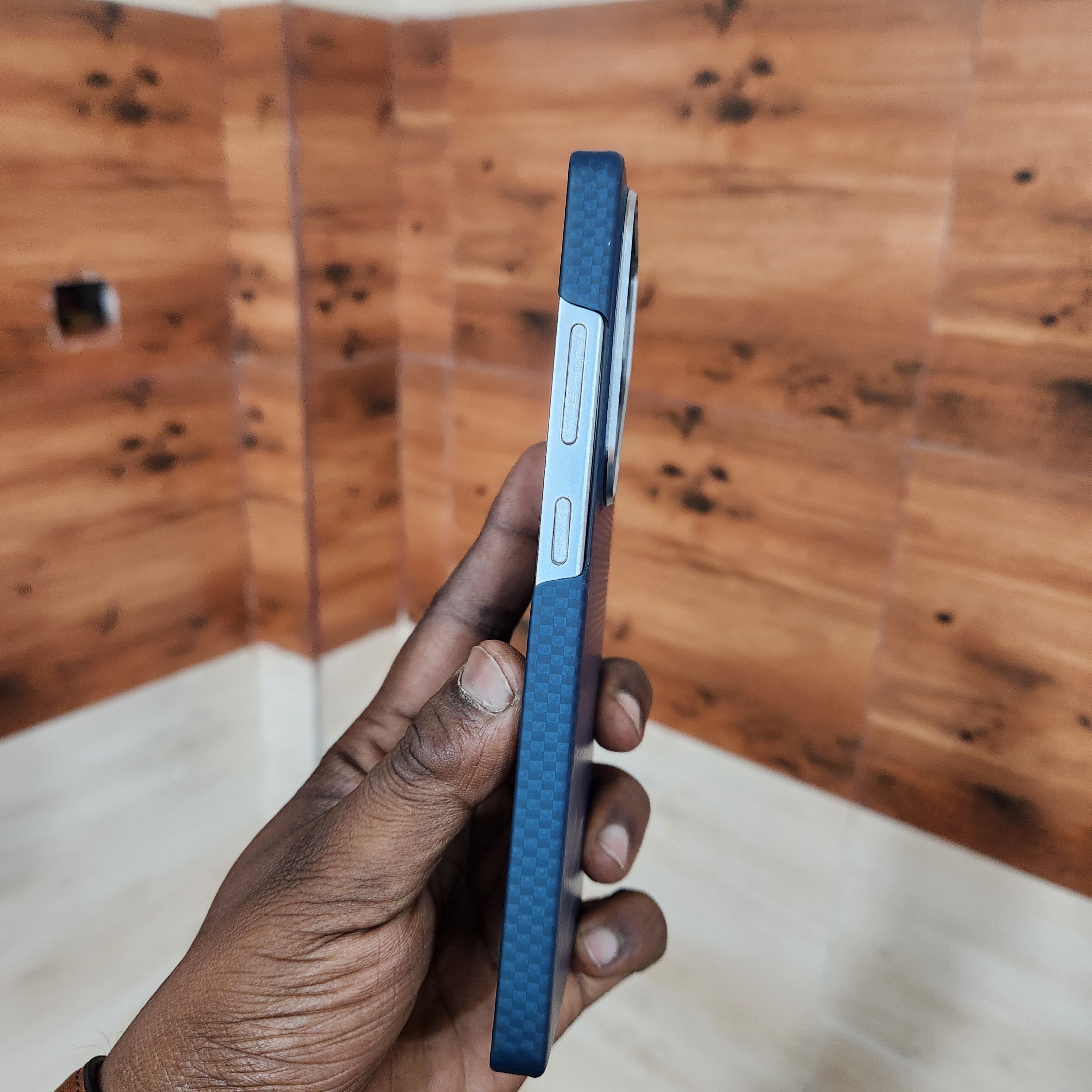 Samsung Galaxy S25 Ultra X-Level Ultathin 0.5mm Carbon Fiber Pattern Case with Magsafe - Blue Mobile Case by CoverMeUp - Style 5