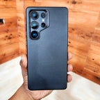 Samsung Galaxy S25 Ultra Plain Leather Back Cover Case - Black Mobile Case by CoverMeUp