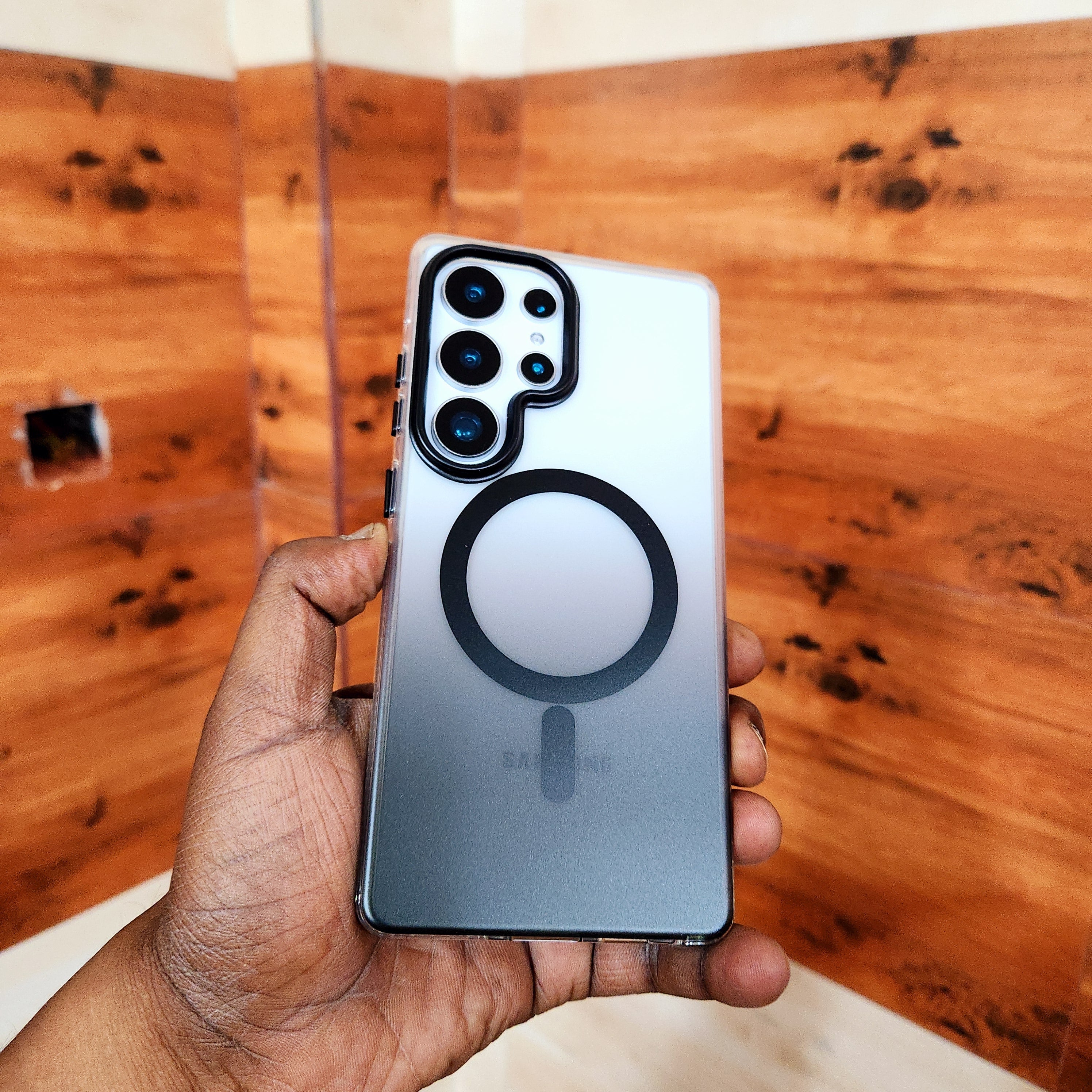 Samsung Galaxy S25 Ultra Smoke Matte Semi Tranparent Case with Magsafe - Black Mobile Case by CoverMeUp - Style 2