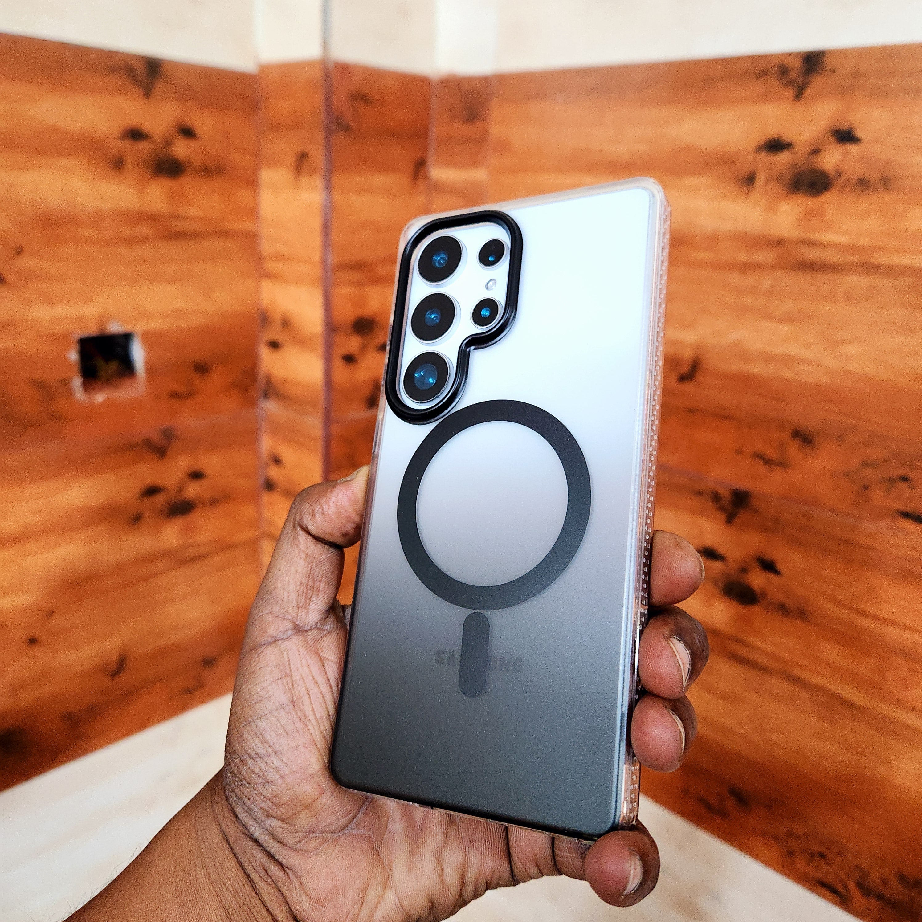 Samsung Galaxy S25 Ultra Smoke Matte Semi Tranparent Case with Magsafe - Black Mobile Case by CoverMeUp - Style 3