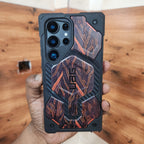 Samsung S24 Ultra Monarch Pro Dual Shade Carbon Protective Armor Case with Magsafe - Black/Orange Mobile Case by CoverMeUp