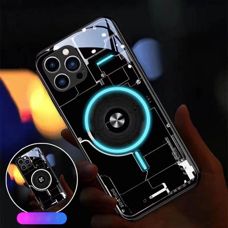 Protective Apple iPhone Back Cover - LED Glow MagSafe Case - iPhone - Style 8