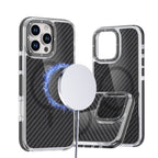 Protective Apple iPhone Back Cover - Rugged Elite Magnetic Carbon Fiber Case - iPhone