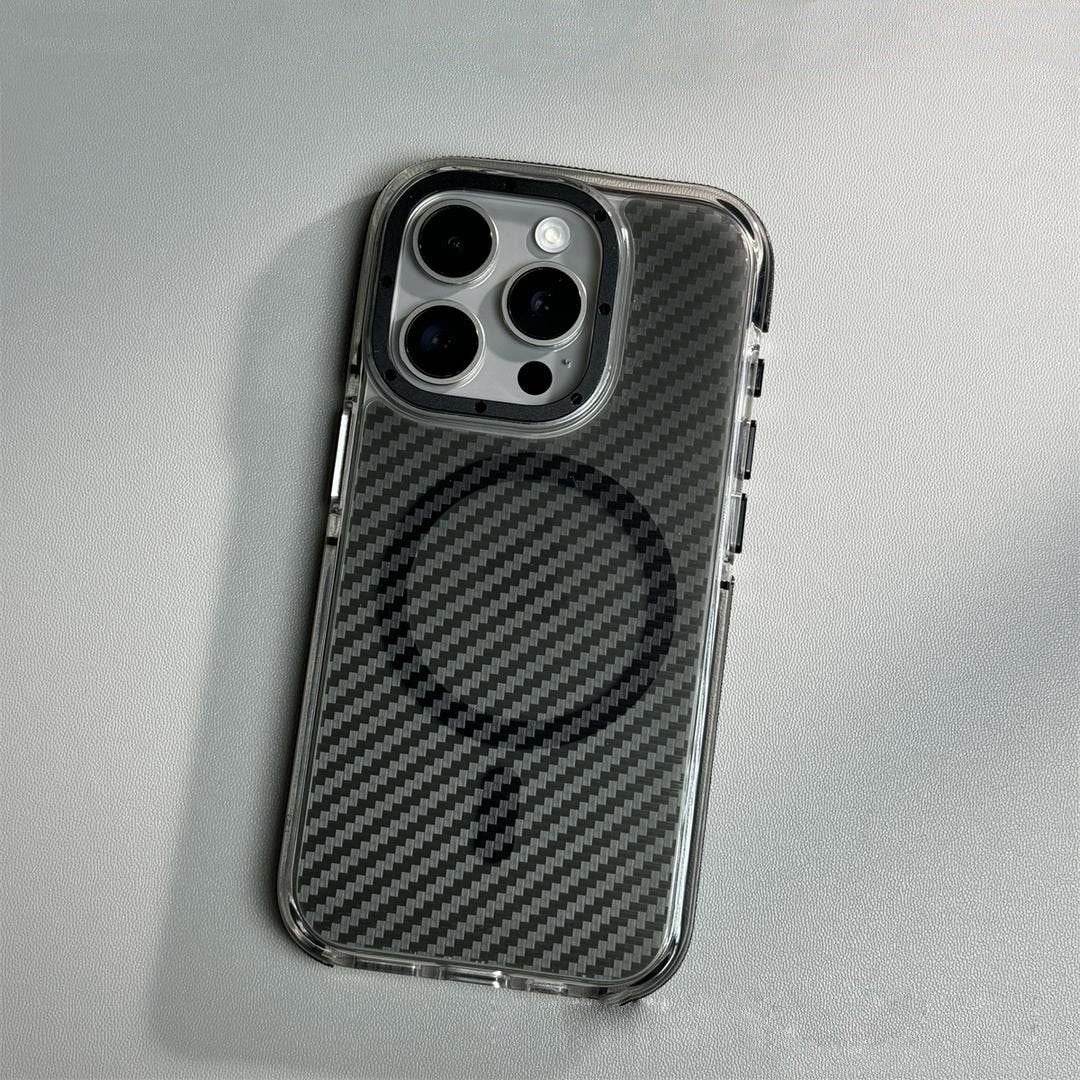 Protective Apple iPhone Back Cover - Rugged Elite Magnetic Carbon Fiber Case - iPhone - Style 4