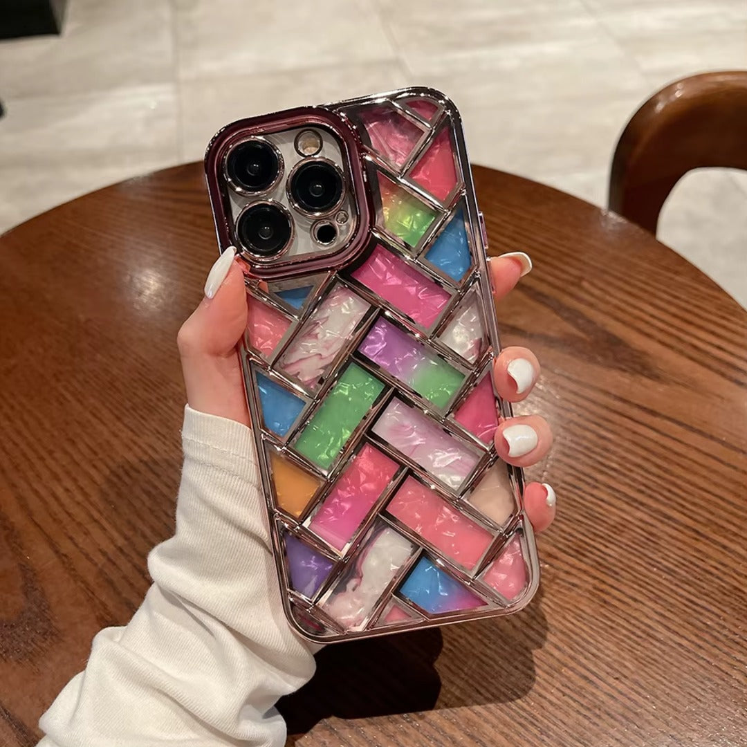 Colorful Plated Weave Pattern Case