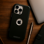 Protective Apple iPhone Back Cover - Leather Edge Logo Case - iPhone