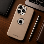 Protective Apple iPhone Back Cover - Leather Edge Logo Case - iPhone - Style 2