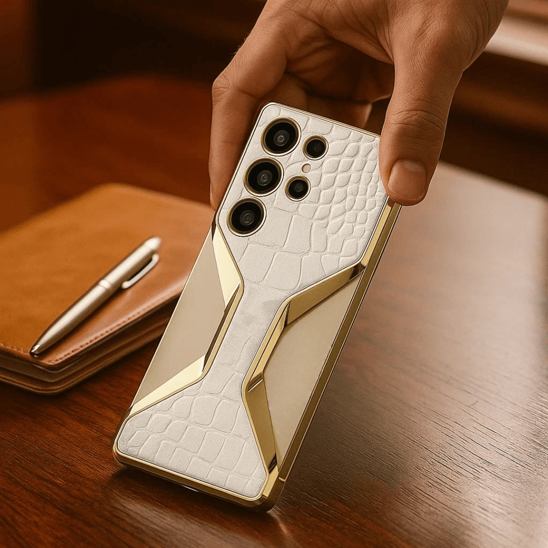 Galaxy S25 Ultra Electroplated Alligator Pattern PU Leather Case Mobile Case by CoverMeUp - Style 7