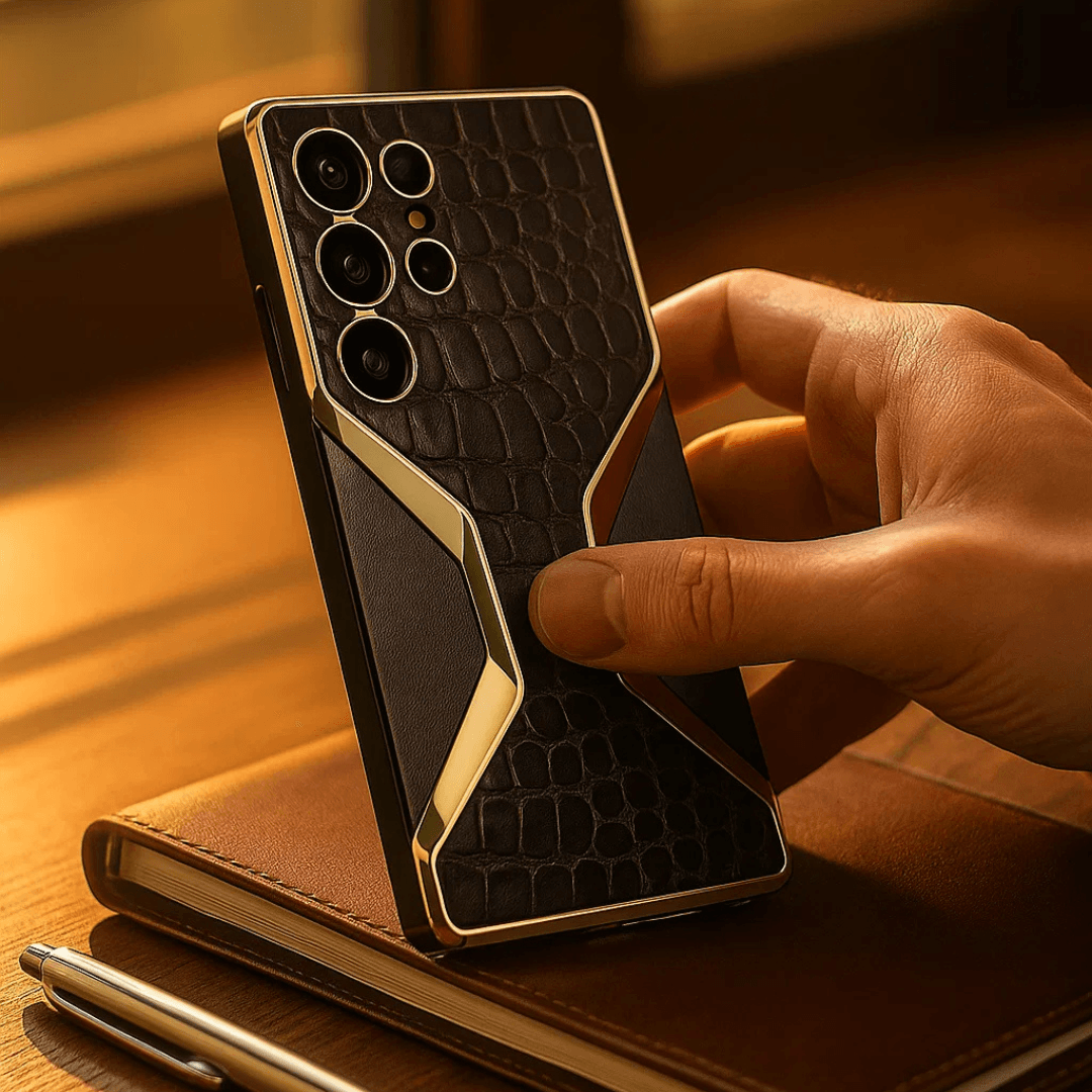 Galaxy S25 Ultra Electroplated Alligator Pattern PU Leather Case Mobile Case by CoverMeUp - Style 8