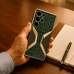 Galaxy S25 Ultra Electroplated Alligator Pattern PU Leather Case Mobile Case by CoverMeUp - Style 3