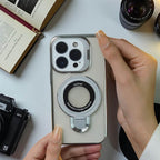 Protective Apple iPhone Back Cover - Crystal Ring Grip Lens Bracket Case - iPhone - Style 3