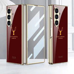 galaxy-z-fold7-electroplating-reindeer-pattern-glass-case