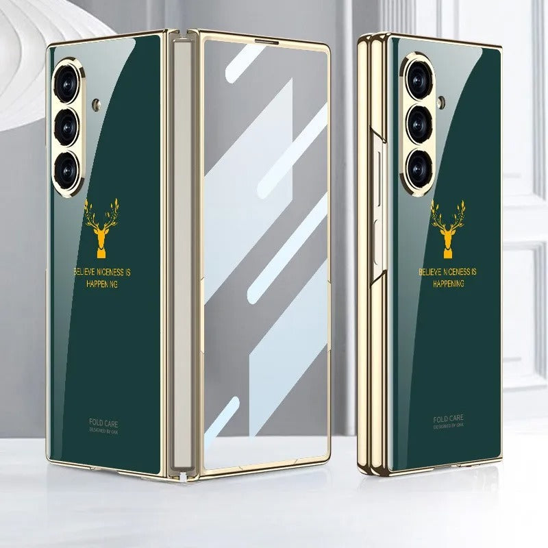 galaxy-z-fold7-electroplating-reindeer-pattern-glass-case