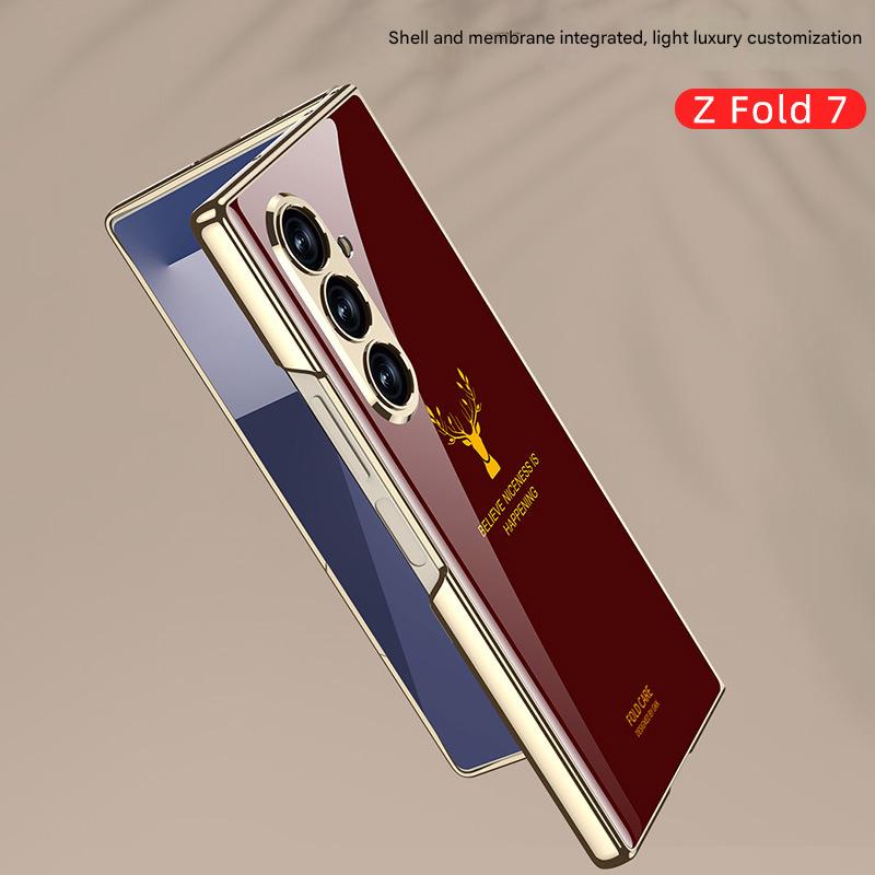 galaxy-z-fold7-electroplating-reindeer-pattern-glass-case
