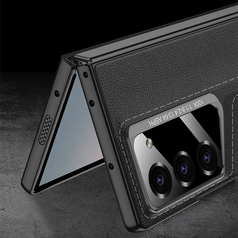 Galaxy Z Fold6 Heritage™ Cutting Edge Leather Case Mobile Case by CoverMeUp - Style 3