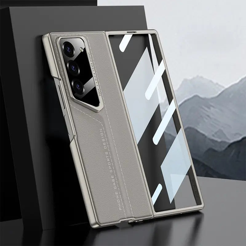 Galaxy Z Fold6 Heritage™ Cutting Edge Leather Case Mobile Case by CoverMeUp - Style 2