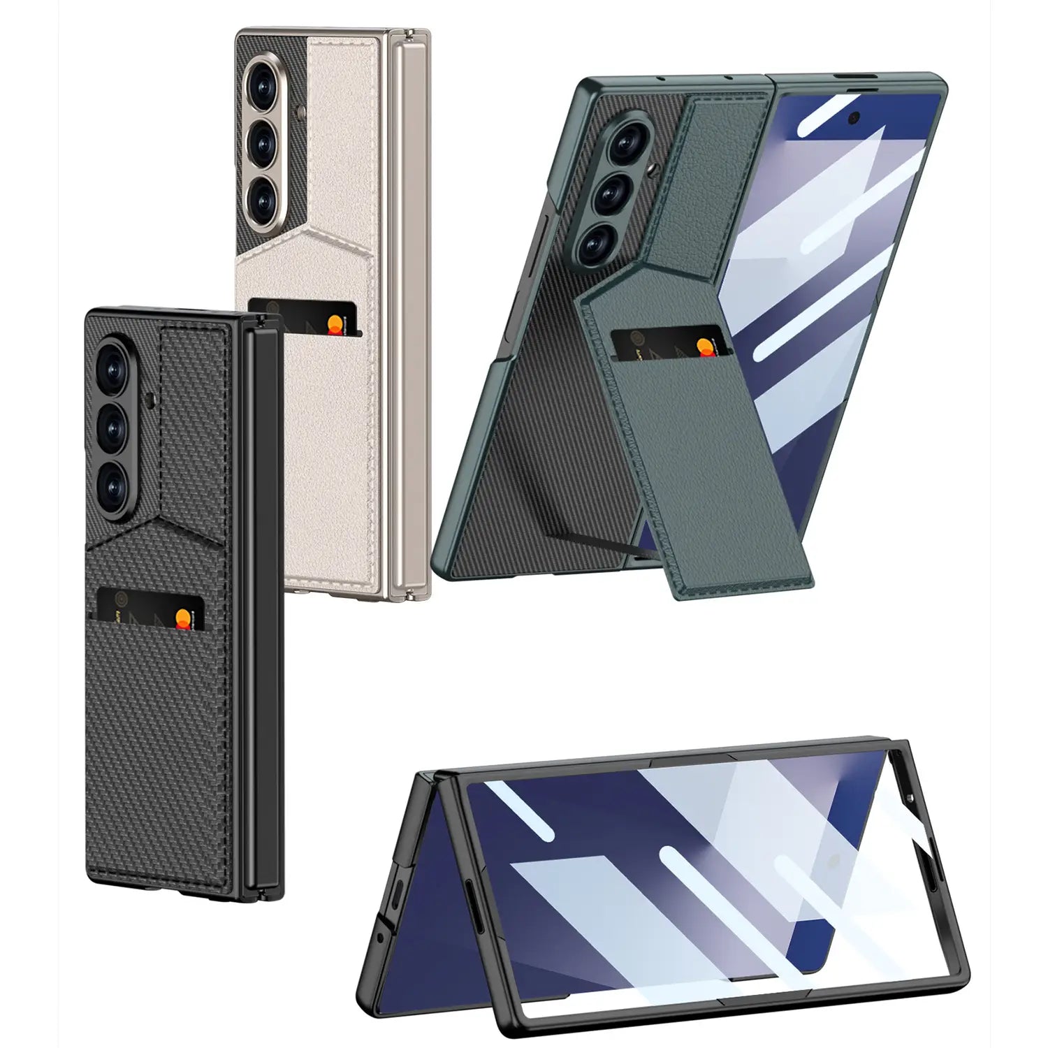 Galaxy Z Fold7 Luxury Magnetic Bracket Card Holder Case Mobile Case by CoverMeUp - Style 14