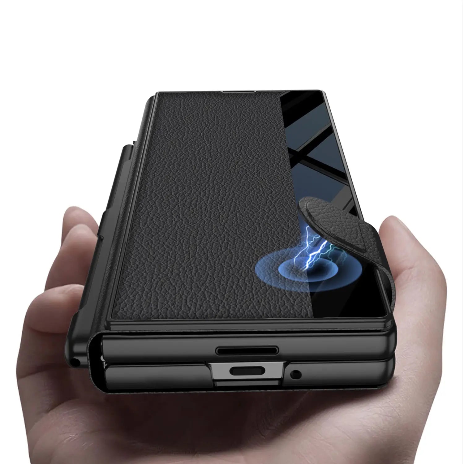 Classic Side Window Leather Case Mobile Case by CoverMeUp - Style 8