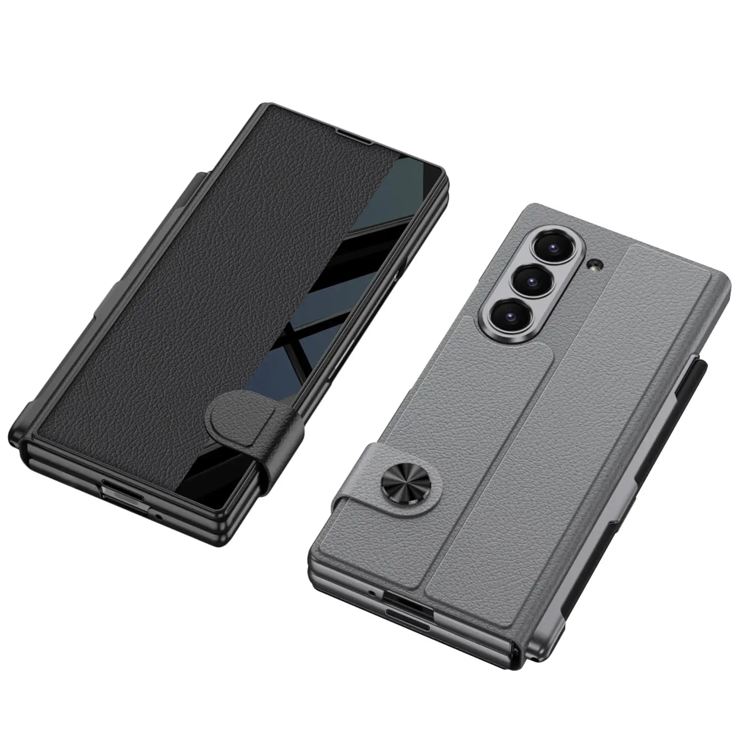 Classic Side Window Leather Case Mobile Case by CoverMeUp - Style 9