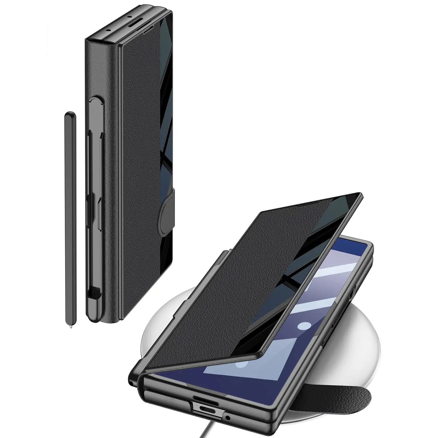 Classic Side Window Leather Case Mobile Case by CoverMeUp - Style 7