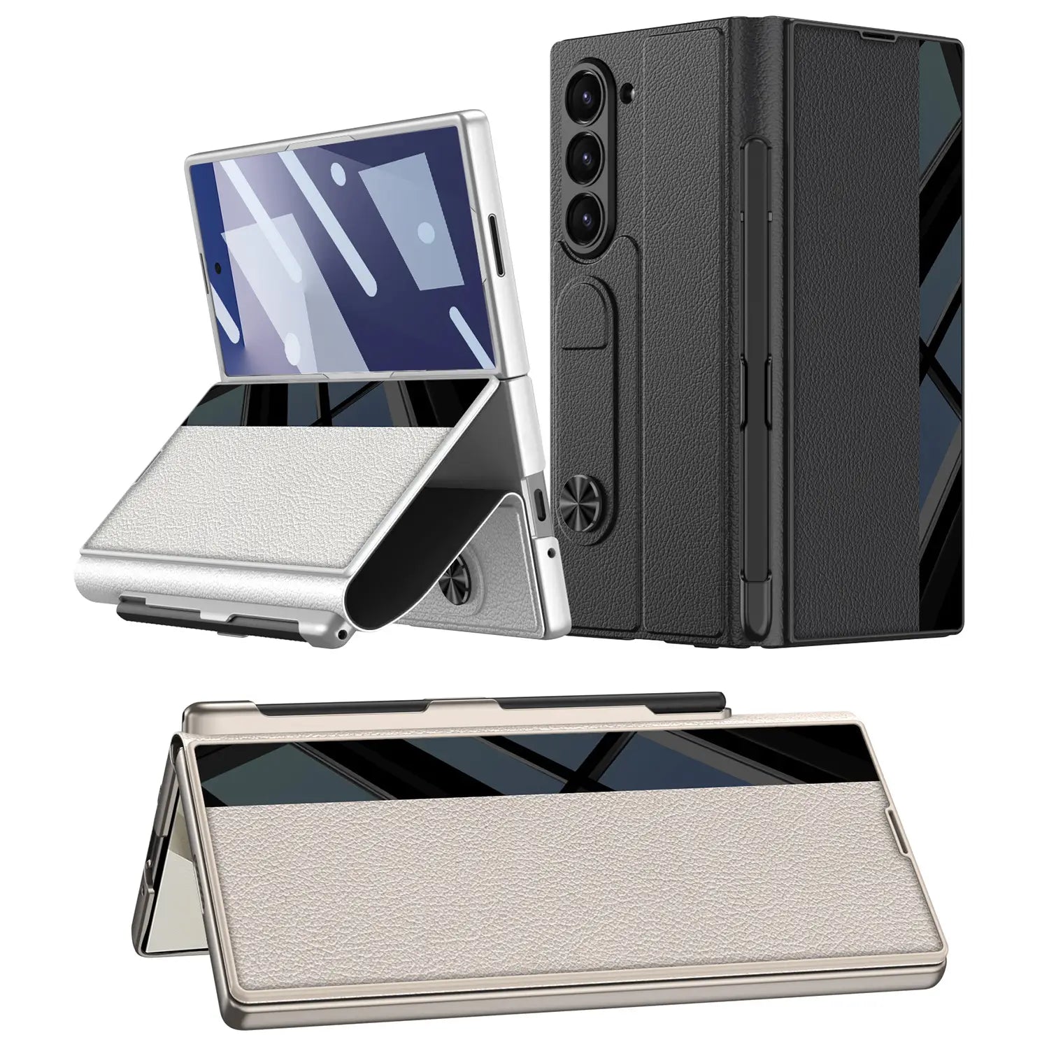 Classic Side Window Leather Case Mobile Case by CoverMeUp - Style 5