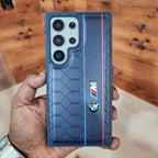 Samsung Galaxy S24 Ultra BMW M Sports Logo Dual Line PU Leather Case - Blue Mobile Case by CoverMeUp