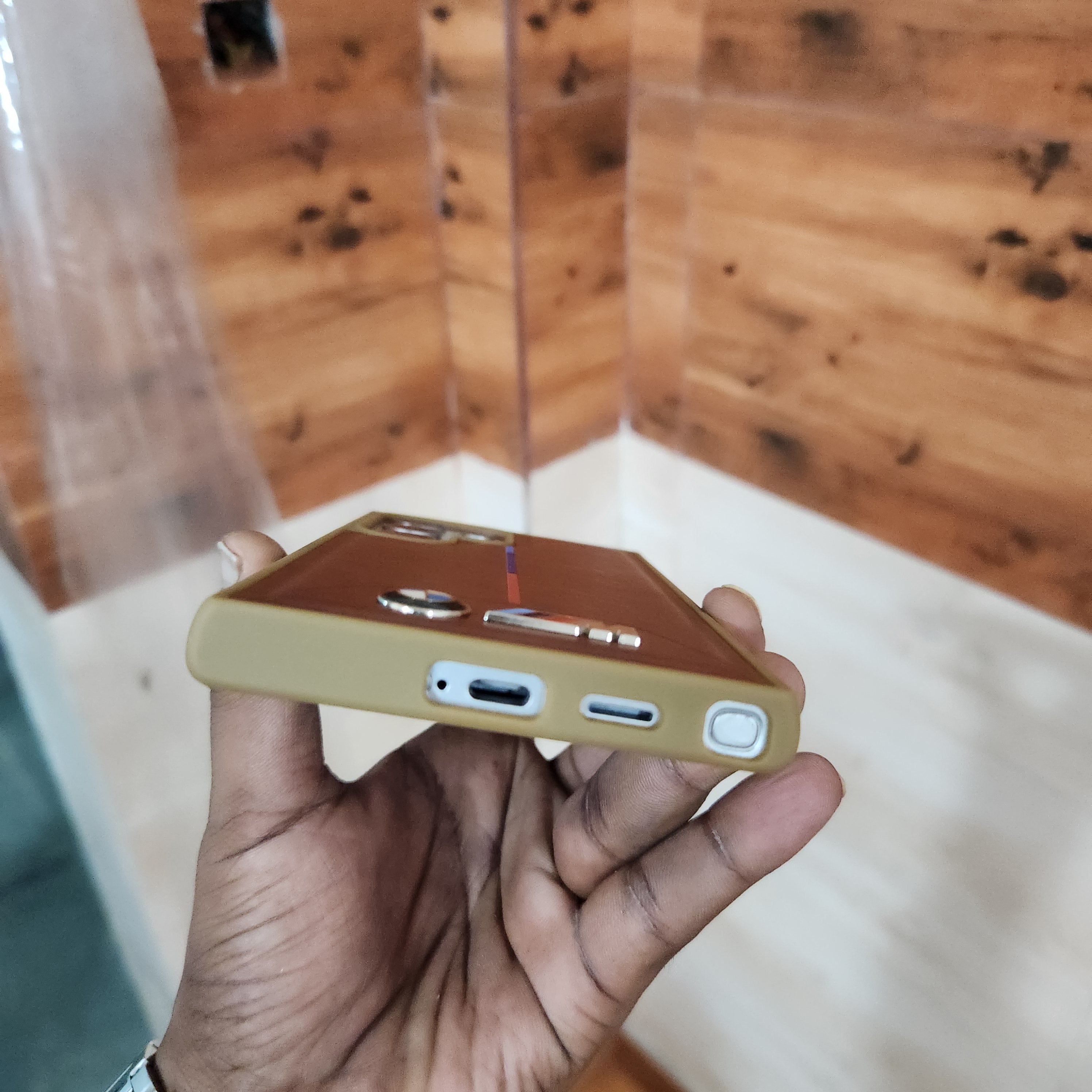 Samsung Galaxy S24 Ultra BMW M Sports Single Line PU Leather Case - Brown