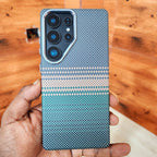 Samsung Galaxy S25 Ultra Ultra Slim Lightweight Carbon Fiber Textures Case with Magsafe - Green Mobile Case by CoverMeUp - Style 2