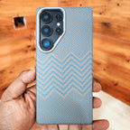 Samsung Galaxy S25 Ultra Ultra Slim Lightweight Carbon Fiber Textures Case with Magsafe - Blue Mobile Case by CoverMeUp