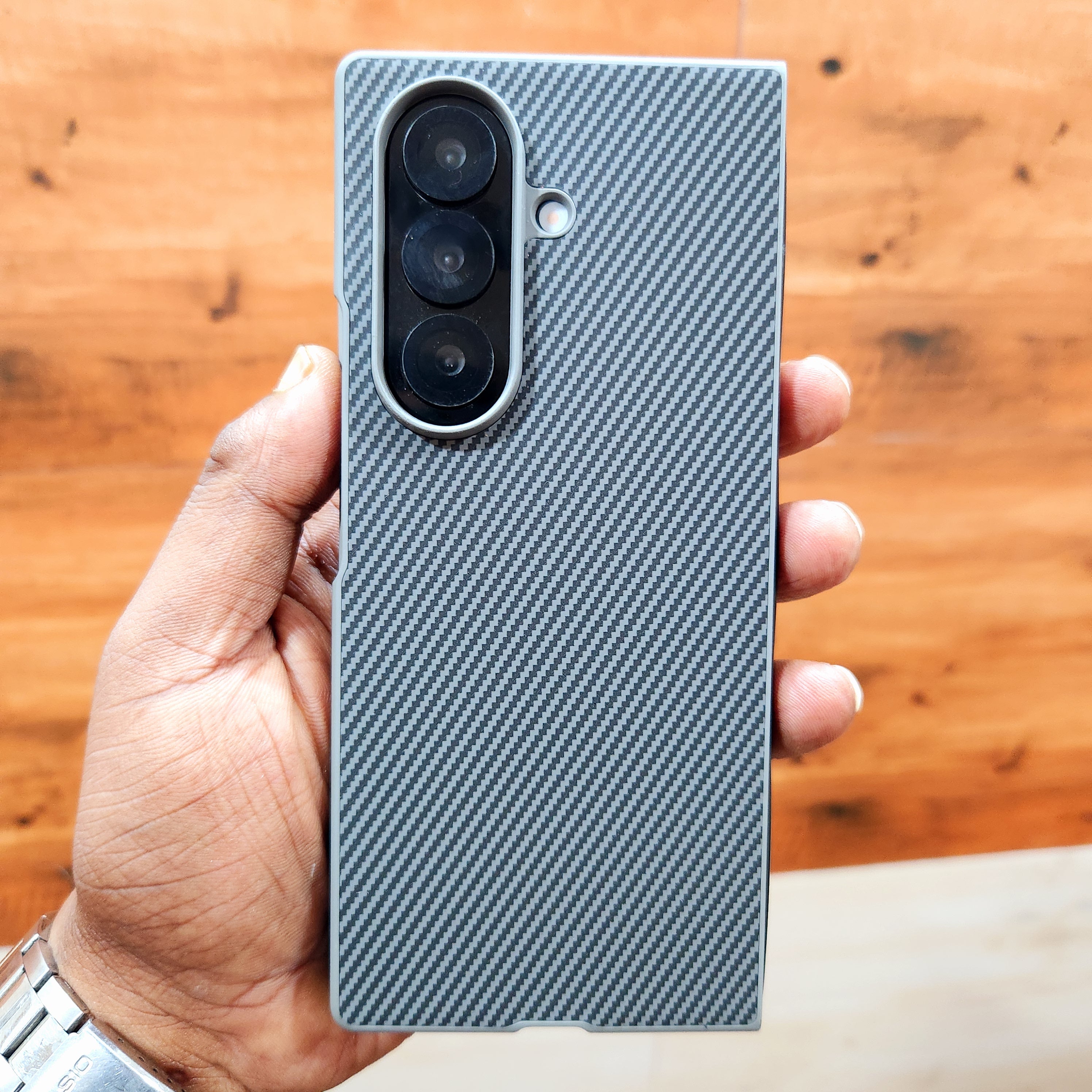 Samsung Galaxy Z Fold7 Slim Carbon Fiber Textured Matte Case with Inside Cloth