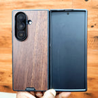 Samsung Galaxy Fold 7 Wooden Grain Pattern Case with Magsafe & Ring - Wooden