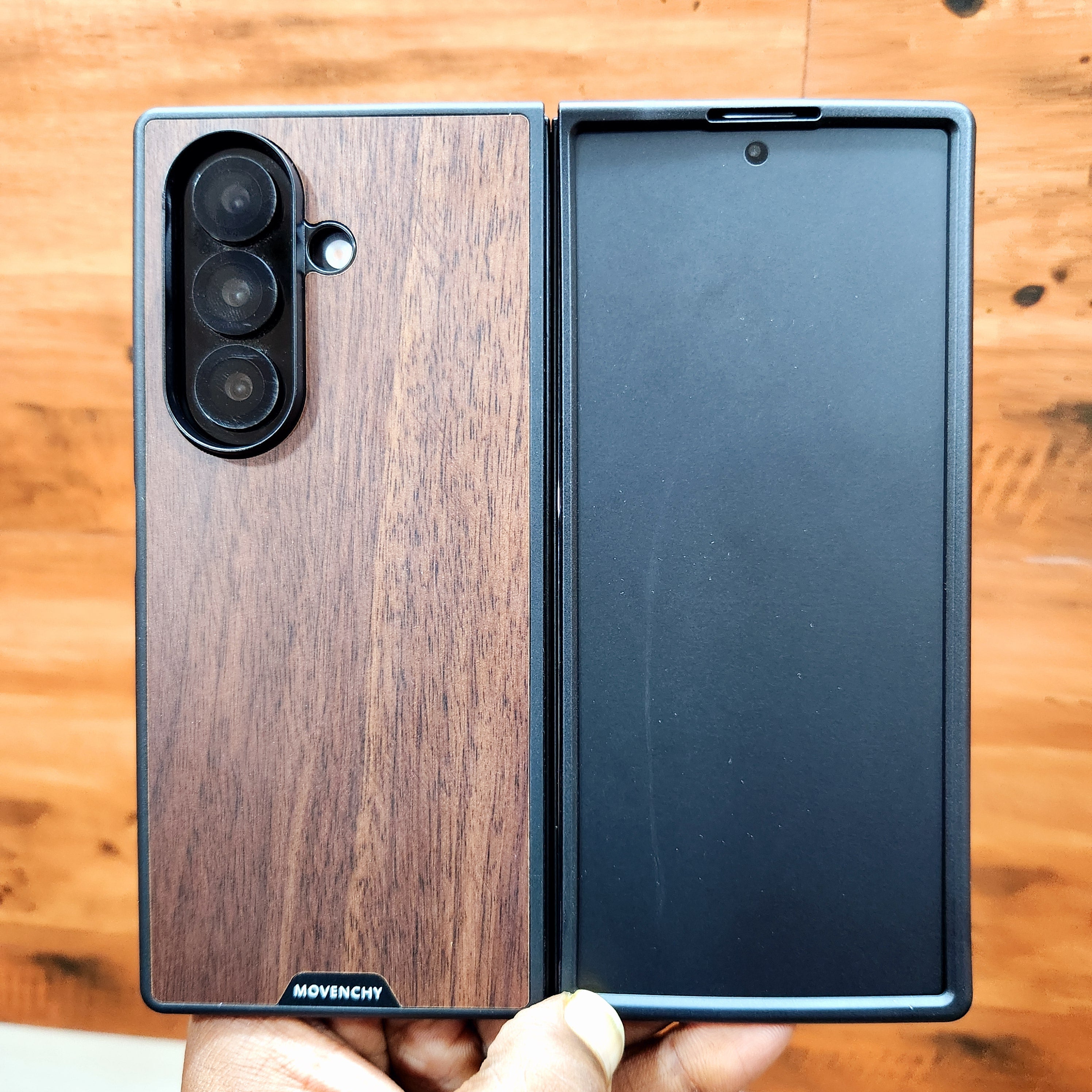 Samsung Galaxy Fold 7 Wooden Grain Pattern Case with Magsafe & Ring - Wooden