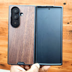 Samsung Galaxy Fold 7 Wooden Grain Pattern Case with Magsafe & Ring - Wooden